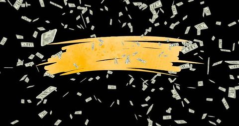 Dollar bills illustrating wealth with vibrant brush strokes