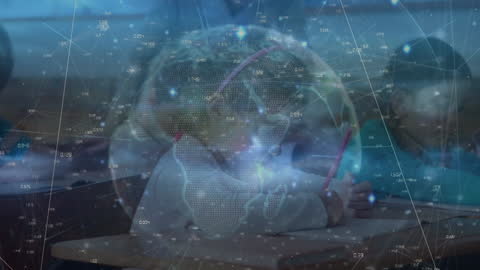 Schoolgirl Connecting Knowledge through Technology