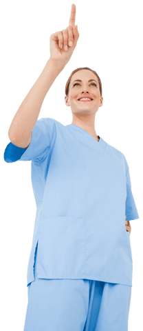 Caucasian Female Doctor Pointing on Transparent Background - Download Free Stock Videos Pikwizard.com