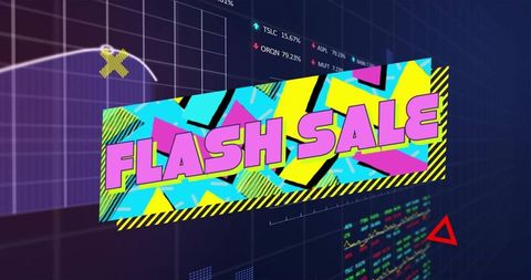 Dynamic Flash Sale Banner with Vibrant Digital Graphics