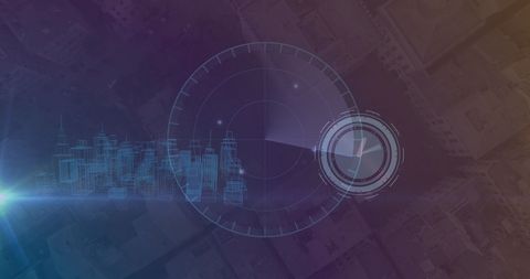 Futuristic Clock Concept Over Digital Cityscape Hologram - Download Free Stock Images Pikwizard.com