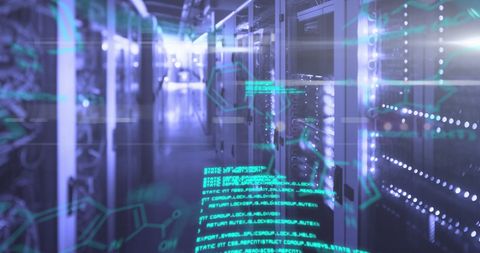 High-Tech Data Processing Center with Digital Elements - Download Free Stock Images Pikwizard.com