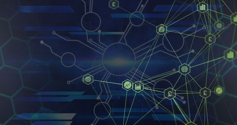 Abstract Digital Network with Blockchain System - Download Free Stock Images Pikwizard.com