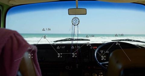 Scenic Van Life Adventure Facing Ocean Horizon