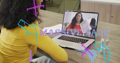 Woman Visualizing Future at Desk with Laptop Innovation