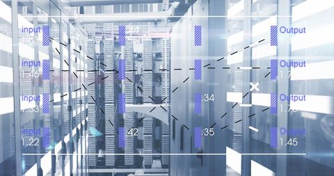 financial data analysis in modern server room interface - Download Free Stock Images Pikwizard.com