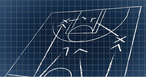 basketball game plan projection on grid background - Download Free Stock Images Pikwizard.com