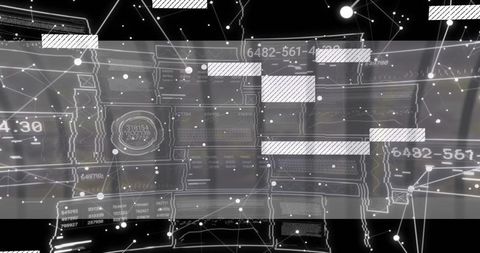Curved Holographic Dashboard Showing Layered UI Panels Data Nodes and Futuristic Interface