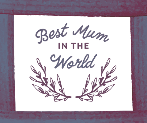 Best mum in the world text with laurel on transparent background
