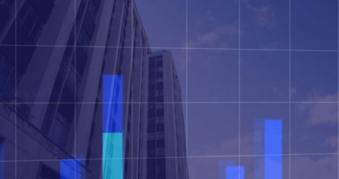 City Skyscraper with Futuristic Bar Graph Overlay for Financial Growth - Download Free Stock Images Pikwizard.com