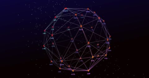 Glowing Digital Network Sphere with connected nodes in futuristic cyberspace - Download Free Stock Images Pikwizard.com