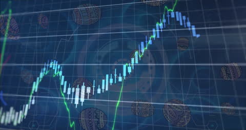 Dynamic Stock Market Graph with Digital Elements Overlay