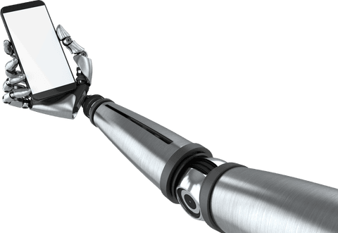 Futuristic Robotic Arm Grasping Smartphone on Transparent Background - Download Free Stock Videos Pikwizard.com