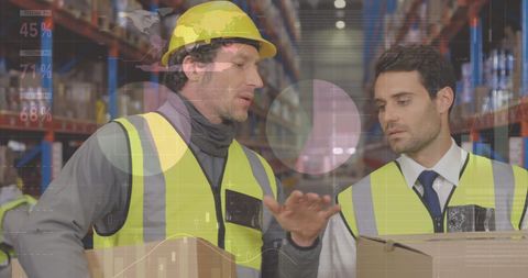 Warehouse Supervisor and Worker Discussing Logistics - Download Free Stock Images Pikwizard.com