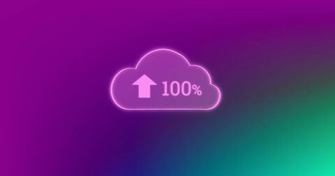 Cloud Computing Concept with 100% Upload Icon - Download Free Stock Images Pikwizard.com