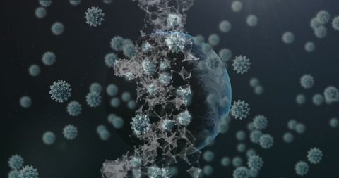 Digital Visualization of Virus Spread Impacting Earth - Download Free Stock Images Pikwizard.com