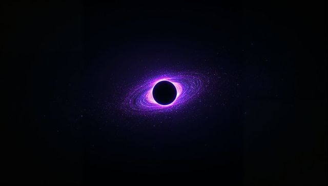 Elegant Deep Space Black Hole with Radiant Purple Halo