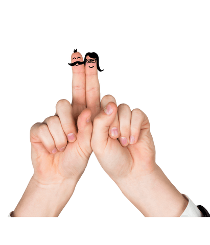 Creative Finger People Illustration on Transparent Background