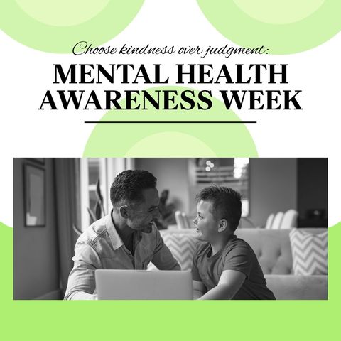 Father and Son Having Conversation for Mental Health Awareness Week - Download Free Stock Templates Pikwizard.com