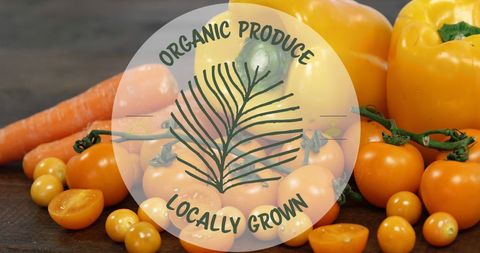 Fresh organic produce with vibrant assortment of vegetables