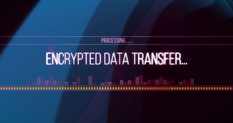 Encrypted Data Transfer with Futuristic Blue Curves - Download Free Stock Images Pikwizard.com