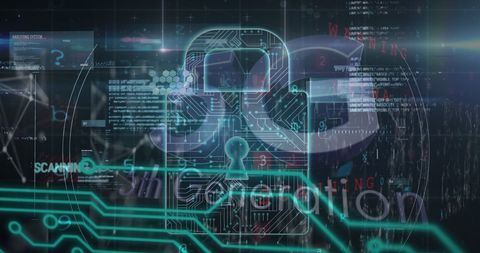 Digital Data Security Concept with Neon Circuit - Download Free Stock Images Pikwizard.com