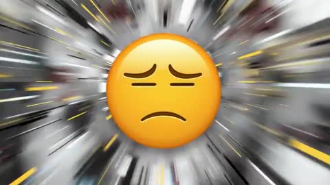Sad-faced Emoji in Pulsing Digital Blur Effect