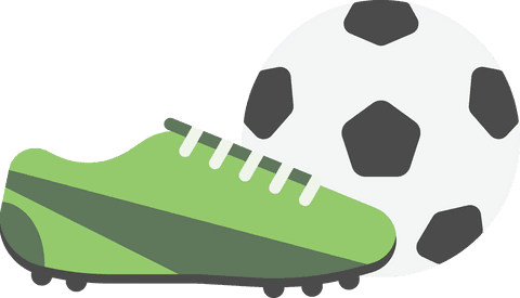Transparent soccer ball and shoe illustration for sports design
