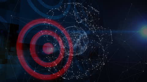 Digital Globe of Connections with Randomized Circles and Dots