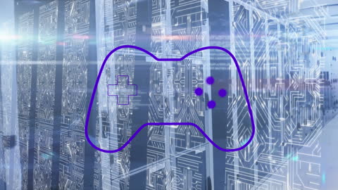 Futuristic Video Game Controller and Technology Interface