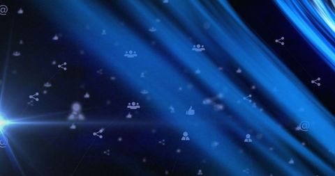 Digital Media Icons on Futuristic Blue Background - Download Free Stock Images Pikwizard.com