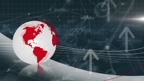 Global Data Networking and Financial Analysis Concept