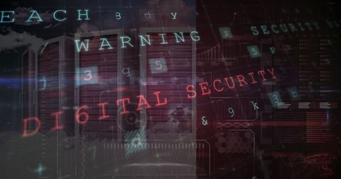 Digital Security Warning with Futuristic Background - Download Free Stock Images Pikwizard.com