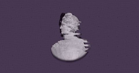 Digital Glitch Effect on Marble Sculpture Bust