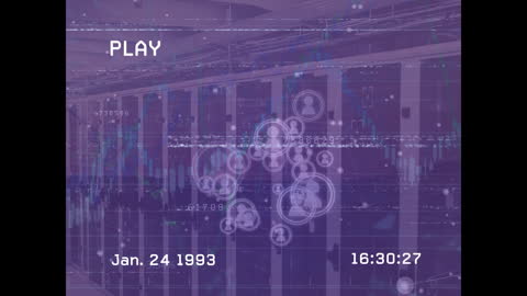 Retro digital interface with server storage glitch effect