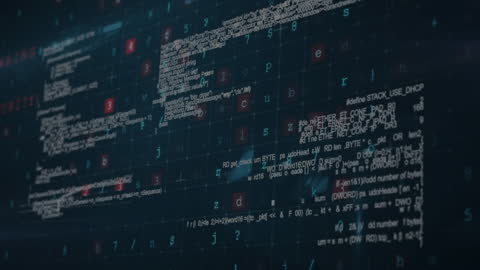 Digital Fingerprint with Data Stream Visualization in Black