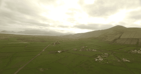 drone aerial transparent view over rural irish countryside at sunset - Download Free Stock Videos Pikwizard.com