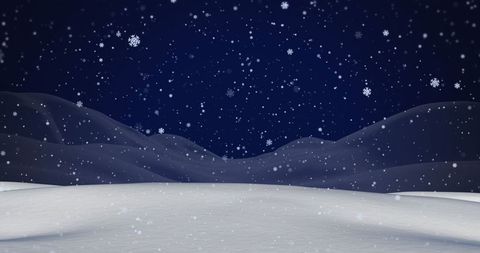 Serene Snow-Covered Landscape under Night Sky