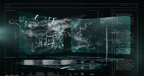 futuristic digital interface with global data and programming - Download Free Stock Images Pikwizard.com