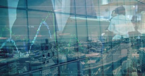Digital Finance Concept with Graph Overlay on Cityscape - Download Free Stock Images Pikwizard.com