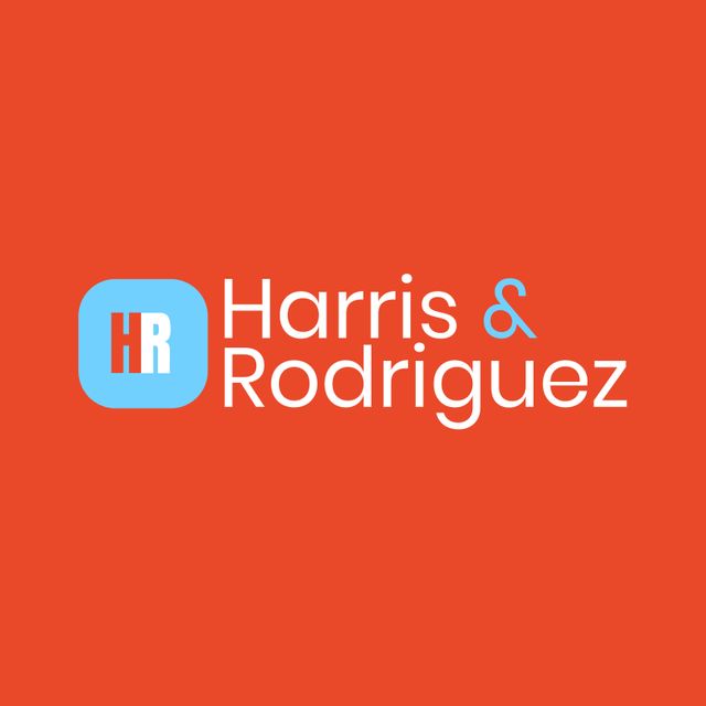 Harris & Rodriguez Logo Design on Red Background - Download Free Stock Templates Pikwizard.com