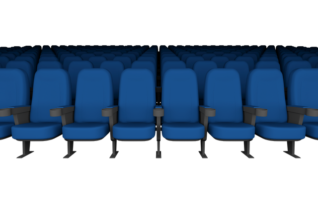 Row of Blue Cinema Seats on Transparent Background Perfect for Entertainment Theme - Download Free Stock Videos Pikwizard.com