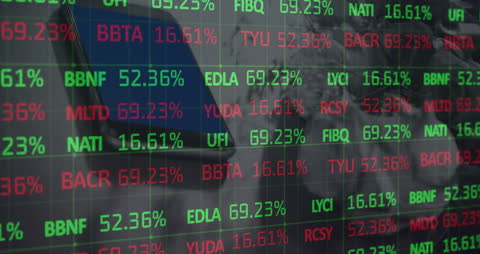 Animated Stock Market Data on Smartphone Screen