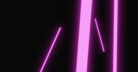 Pulsating Pink Neon Strips on Black Background
