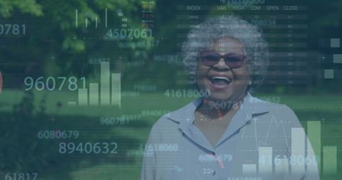 Senior Woman Engaging in Finance Growth Concept Outdoors