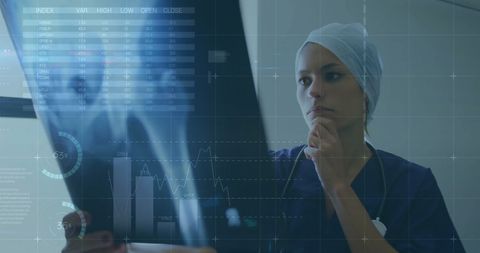 Financial Data Blending with Healthcare: Surgeon Analyzing Advanced Digital Interfaces - Download Free Stock Images Pikwizard.com