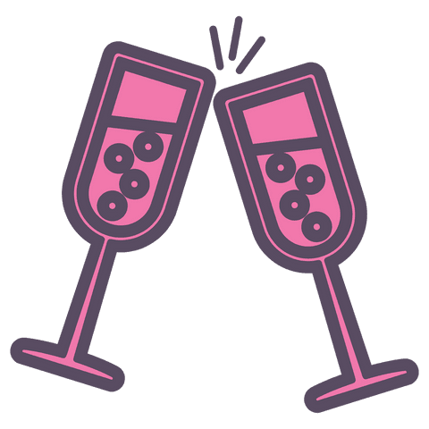 Transparent Celebration Toasting Glasses Vector Art