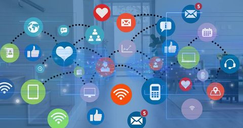 Global Data Networks Concept with Digital Icons - Download Free Stock Images Pikwizard.com