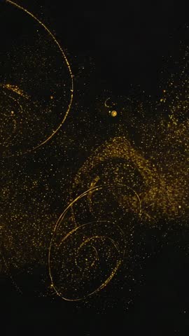Golden Specks Drifting into Spirals Vertical Loop for Cosmic Futuristic Background