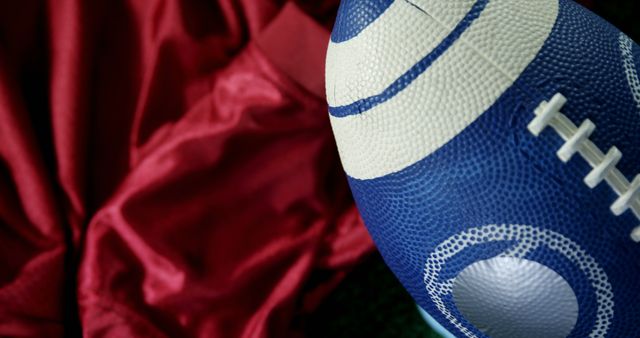 Blue Football and Red Jersey Background Up Close - Download Free Stock Images Pikwizard.com